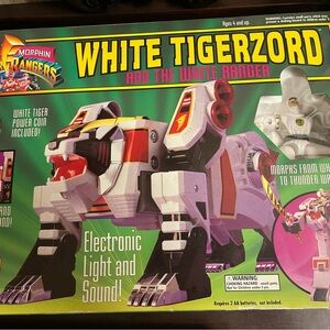 Bandai Power Rangers: White Tigerzord Action Figure New Opened Box